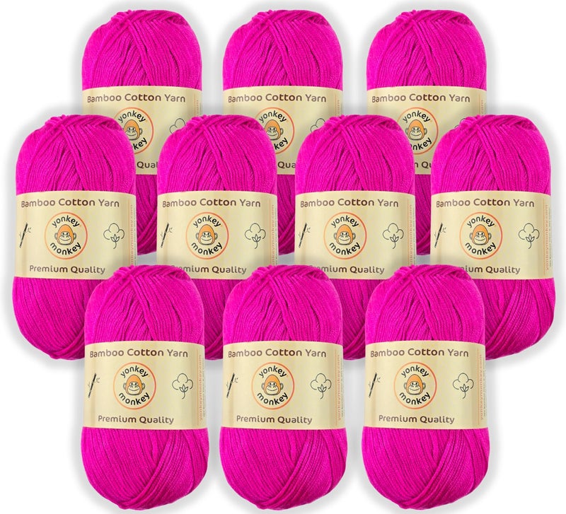 Yonkey Monkey 10-Pack of Yonkey Monkey 500 Grams Yarn - 70% Rayon derived from Bamboo, 30% Cotton - Light Rose 9021 - Image 1